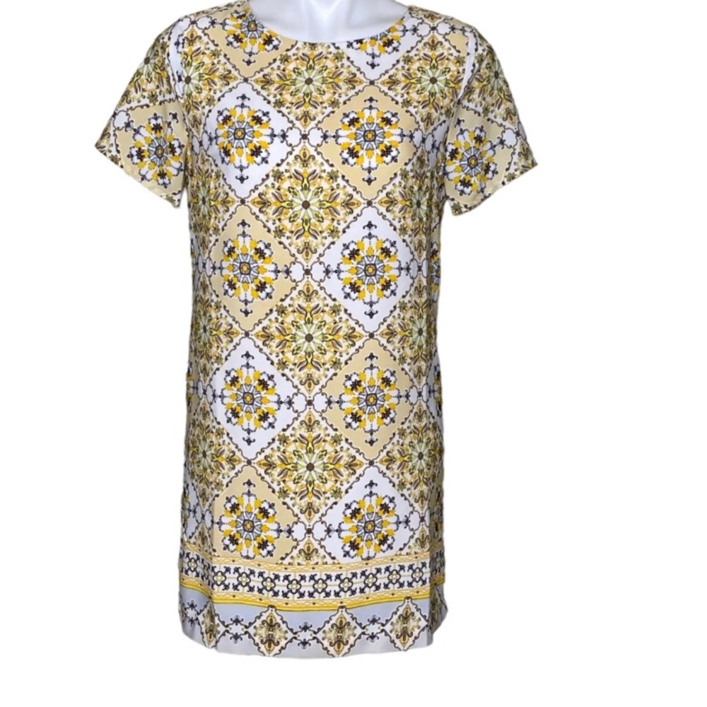 Lulu’s - Dandy Lion Yellow Print Shift Dress - Size Medium